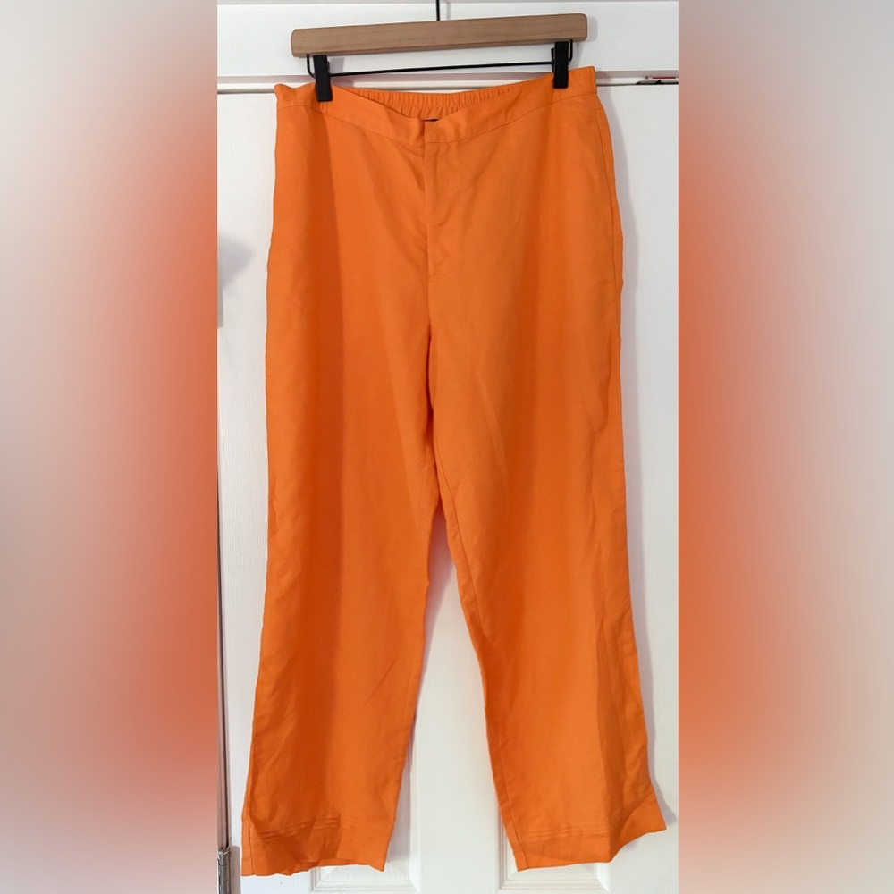 JH Collectibles Orange Linen Pants‎ Size 12 EUC